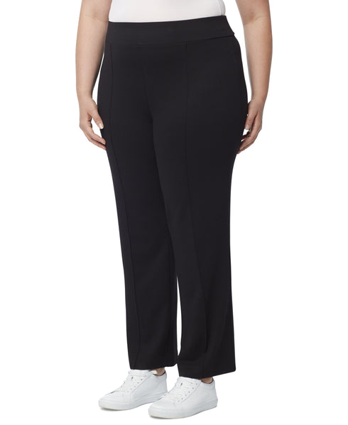 Jones New York Womens Plus Serenity Pintuck Pull On Straight Leg Pants
